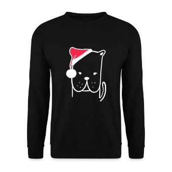 Hund Weihnachtsmütze Weihnachten Süß Xmax - Unisex Pullover - Schwarz - Vorne - Alina (178cm) & Michal (187cm)