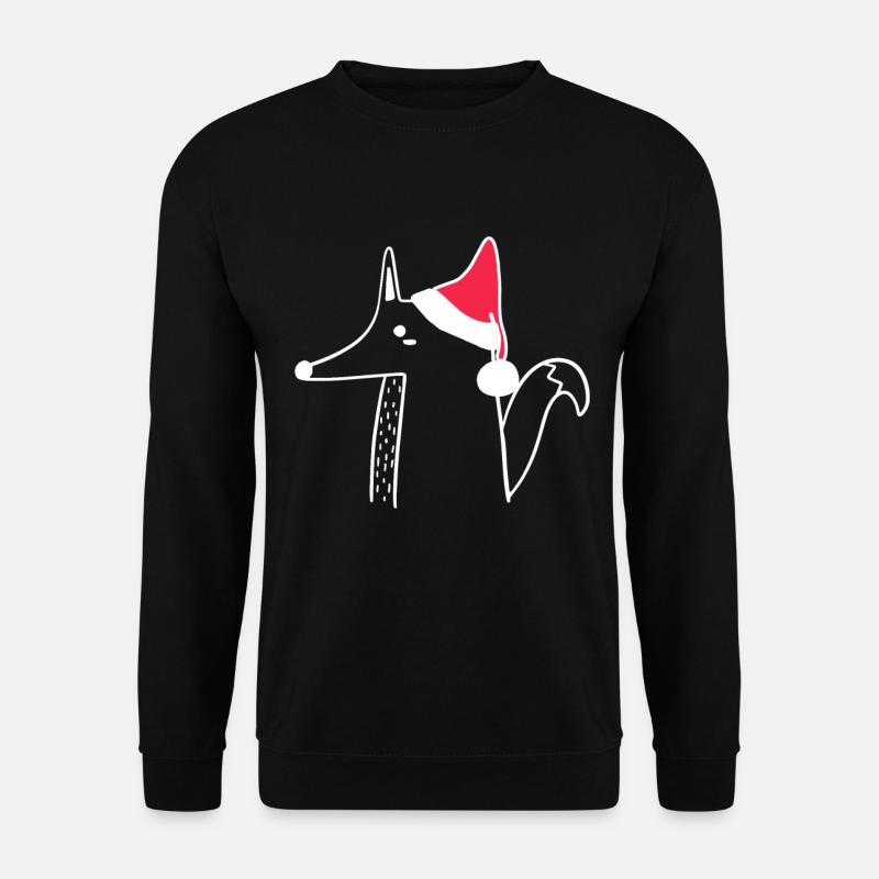 Fuchs Weihnachtsmütze Weihnachten Süß Xmax - Unisex Pullover - Schwarz