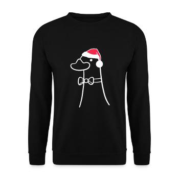 Chapeau de Noël de canard Noël Sweet Xmax - Sweat-shirt Unisexe - noir - Devant - Alina (178cm) & Michal (187cm)