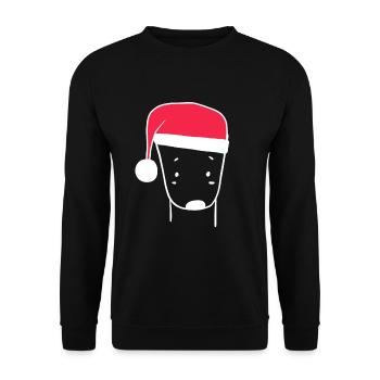 Hund Weihnachtsmütze Weihnachten Süß Xmax - Unisex Pullover - Schwarz - Vorne - Alina (178cm) & Michal (187cm)