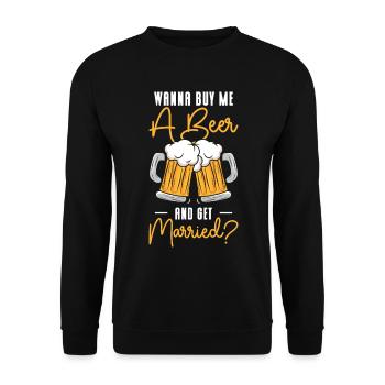 Trinken Bier Liebhaber Paar Beziehung Bier - Unisex Pullover - Schwarz - Vorne - Alina (178cm) & Michal (187cm)