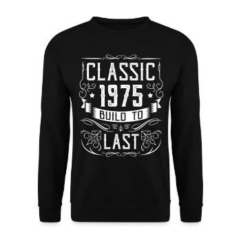 1975 Fête d’anniversaire Ancienne année de construction Novembre - Sweat-shirt Unisexe - noir - Devant - Alina (178cm) & Michal (187cm)