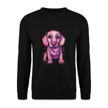 Teckel Cadeau Dixie Viennese Doxie Teckel - Sweat-shirt Unisexe - noir - Devant - Alina (178cm) & Michal (187cm)