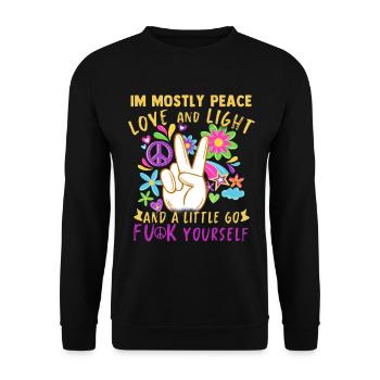 Hippie Peace Groovy Flowerpower Boho Woodstock - Sweat-shirt Unisexe - noir - Devant - Alina (178cm) & Michal (187cm)