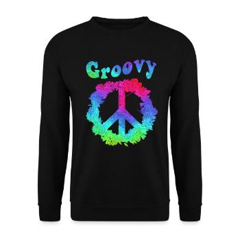 Hippie Tshirt Peace Movement Woodstock Boho Groove - Unisex Sweatshirt - black - Front - Alina (178cm) & Michal (187cm)