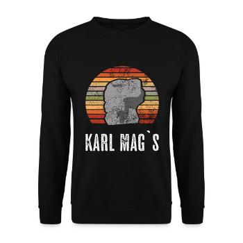 Karl Mag's - Retro Vintage Karl Marx Monument - Unisex Pullover - Schwarz - Vorne - Alina (178cm) & Michal (187cm)