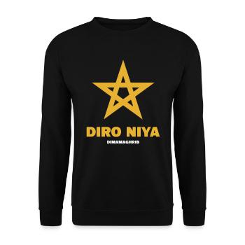 Diro Niya -Morocco - Unisex Sweatshirt - black - Front - Alina (178cm) & Michal (187cm)