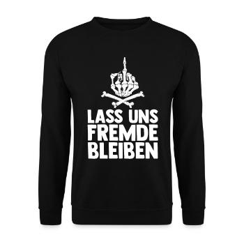 Lass Uns Fremde Bleiben - Unisex Pullover - Schwarz - Vorne - Alina (178cm) & Michal (187cm)