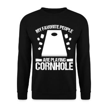 Cornhole Player Favorite People Cornhole Team - Unisex Sweatshirt - black - Front - Alina (178cm) & Michal (187cm)