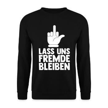 Lass Uns Fremde Bleiben - Unisex Pullover - Schwarz - Vorne - Alina (178cm) & Michal (187cm)