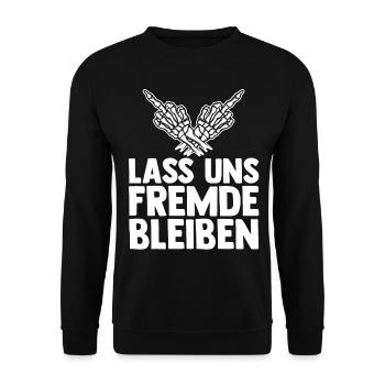 Lass Uns Fremde Bleiben - Unisex Pullover - Schwarz - Vorne - Alina (178cm) & Michal (187cm)