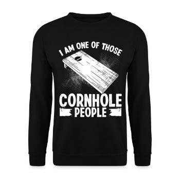 Cornhole Player Tosser People Cornhole Team - Unisex Sweatshirt - black - Front - Alina (178cm) & Michal (187cm)
