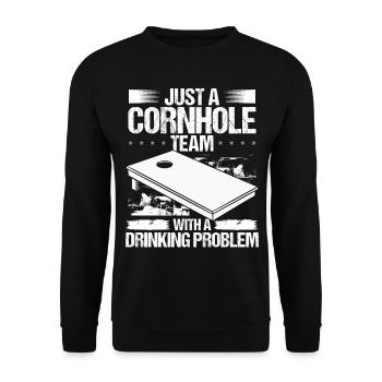 Cornhole Player Partner Drink Beer Cornhole Team - Unisex Sweatshirt - black - Front - Alina (178cm) & Michal (187cm)