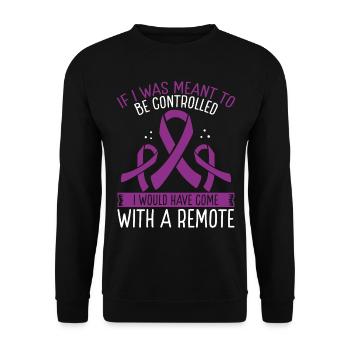 Domestic Violence Awareness Remote Domestic Abuse - Unisex Sweatshirt - black - Front - Alina (178cm) & Michal (187cm)