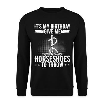 Horseshoe Pitching Game Birthday Idea for Tosser - Unisex Sweatshirt - black - Front - Alina (178cm) & Michal (187cm)