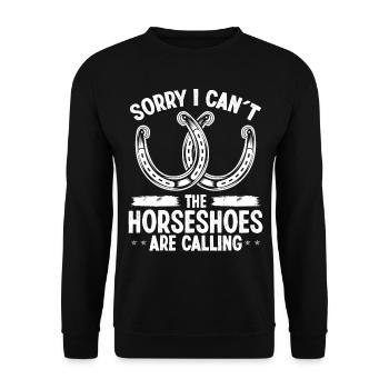Horseshoe Pitching Game Horseshoes are calling - Unisex Pullover - Schwarz - Vorne - Alina (178cm) & Michal (187cm)