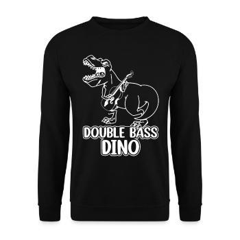 Double Bass Dino - Contrabass Dinosaur Double Bass - Unisex Pullover - Schwarz - Vorne - Alina (178cm) & Michal (187cm)
