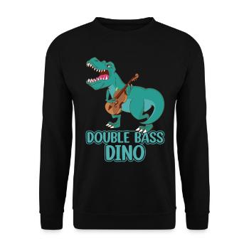 Contrabass Dinosaur Double Bassist - Double Bass D - Unisex Pullover - Schwarz - Vorne - Alina (178cm) & Michal (187cm)