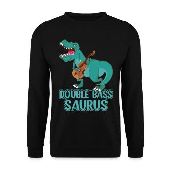 Double Bass Saurus - Dinosaure contrebassiste - Sweat-shirt Unisexe - noir - Devant - Alina (178cm) & Michal (187cm)