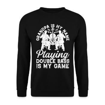 Double Bass Player Grandpa - Playing Double Bass I - Unisex Sweatshirt - black - Front - Alina (178cm) & Michal (187cm)