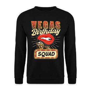 Vegas Birthday Squad - Unisex Pullover - Schwarz - Vorne - Alina (178cm) & Michal (187cm)