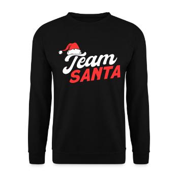 Team Santa - Unisex Pullover - Schwarz - Vorne - Alina (178cm) & Michal (187cm)