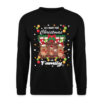 All I Want For Christmas Is Family - Unisex Sweatshirt - black - Front - Alina (178cm) & Michal (187cm)