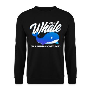 Im A Whale In A Human Costume - Unisex Pullover - Schwarz - Vorne - Alina (178cm) & Michal (187cm)