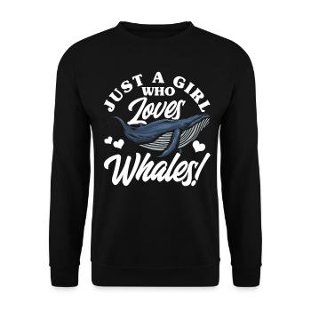 Just A Girl Who Loves Whales - Unisex Pullover - Schwarz - Vorne - Alina (178cm) & Michal (187cm)