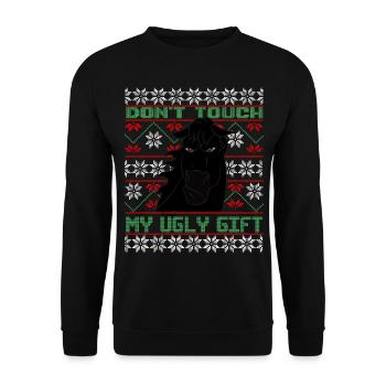 Dont Touch Ugly Rappe Pferd Rider Winter - Unisex Pullover - Schwarz - Vorne - Alina (178cm) & Michal (187cm)