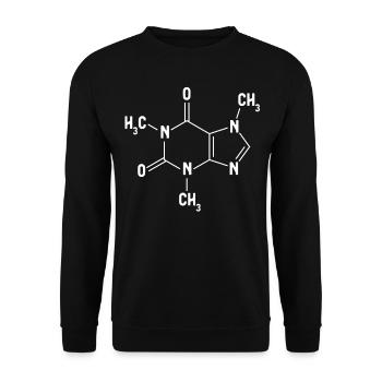 Caffeine molecule lovers of chemical coffee - Unisex Sweatshirt - black - Front - Alina (178cm) & Michal (187cm)