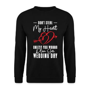 Herz Paar Hochzeit Beziehung Romantik Zitate - Unisex Pullover - Schwarz - Vorne - Alina (178cm) & Michal (187cm)