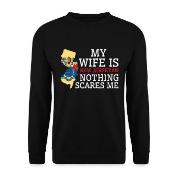Nothing Scares Me New Jerseyan Wife New Jersey - Unisex Sweatshirt - black - Front - Alina (178cm) & Michal (187cm)