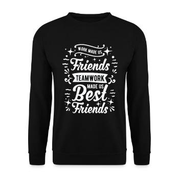 Collègue de travail Meilleur ami Travail d’équipe au bureau - Sweat-shirt Unisexe - noir - Devant - Alina (178cm) & Michal (187cm)