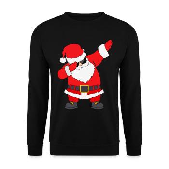 Dabbing Weihnachtsmann - Santa Claus - Unisex Pullover - Schwarz - Vorne - Alina (178cm) & Michal (187cm)