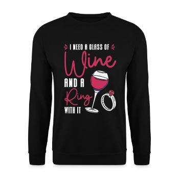 Boire du vin Couple Amateurs de vin Boissons romantiques - Sweat-shirt Unisexe - noir - Devant - Alina (178cm) & Michal (187cm)