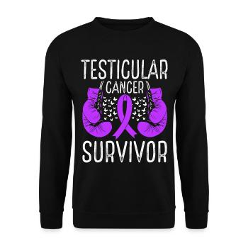 Gants de sensibilisation des survivants du cancer du testicule - Sweat-shirt Unisexe - noir - Devant - Alina (178cm) & Michal (187cm)