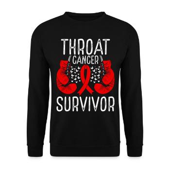 Colon Cancer Survivor Awareness Ribbon Gloves - Unisex Sweatshirt - black - Front - Alina (178cm) & Michal (187cm)