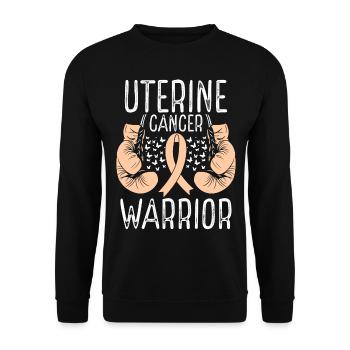 Gants de ruban de sensibilisation du guerrier au cancer de l’utérus - Sweat-shirt Unisexe - noir - Devant - Alina (178cm) & Michal (187cm)