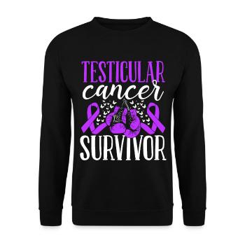 Gants de sensibilisation au cancer du testicule Survivant - Sweat-shirt Unisexe - noir - Devant - Alina (178cm) & Michal (187cm)