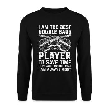 Je suis le meilleur contrebassiste - contrebasse Pla - Sweat-shirt Unisexe - noir - Devant - Alina (178cm) & Michal (187cm)