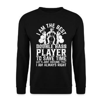 Je suis le meilleur contrebassiste - Contrebassiste - Sweat-shirt Unisexe - noir - Devant - Alina (178cm) & Michal (187cm)