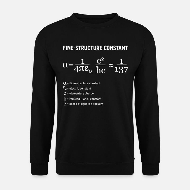 Fine Structure Constant Physik - Unisex Pullover - Schwarz
