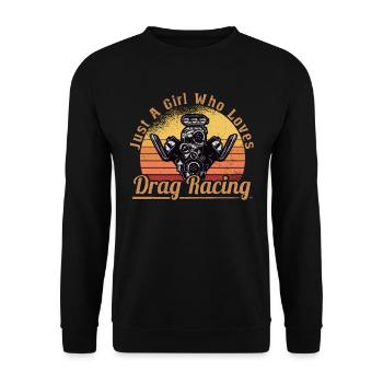 Rennfahrer Rennwagen Tuning Rennsport Motorsport - Unisex Pullover - Schwarz - Vorne - Alina (178cm) & Michal (187cm)
