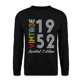 Vintage 1952 Vintage Birthday Retro Vintage - Unisex Sweatshirt - black - Front - Alina (178cm) & Michal (187cm)