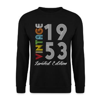 Vintage 1953 Vintage Birthday Retro Vintage - Unisex Sweatshirt - black - Front - Alina (178cm) & Michal (187cm)