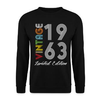 Vintage 1963 Vintage Geburtstag Retro Vintage - Unisex Pullover - Schwarz - Vorne - Alina (178cm) & Michal (187cm)