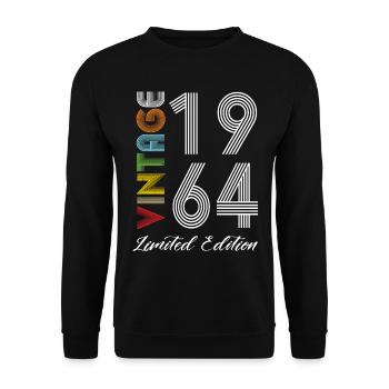 Vintage 1964 Vintage Geburtstag Retro Vintage - Unisex Pullover - Schwarz - Vorne - Alina (178cm) & Michal (187cm)