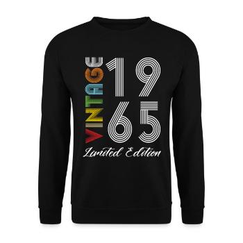 Vintage 1965 Vintage Geburtstag Retro Vintage - Unisex Pullover - Schwarz - Vorne - Alina (178cm) & Michal (187cm)