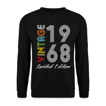 Vintage 1968 Vintage Geburtstag Retro Vintage - Unisex Pullover - Schwarz - Vorne - Alina (178cm) & Michal (187cm)